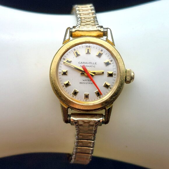 Caravelle N5 1975 Automatic Ladies Watch Gold-Tone Swiss, Water Resistant - Picture 1 of 7